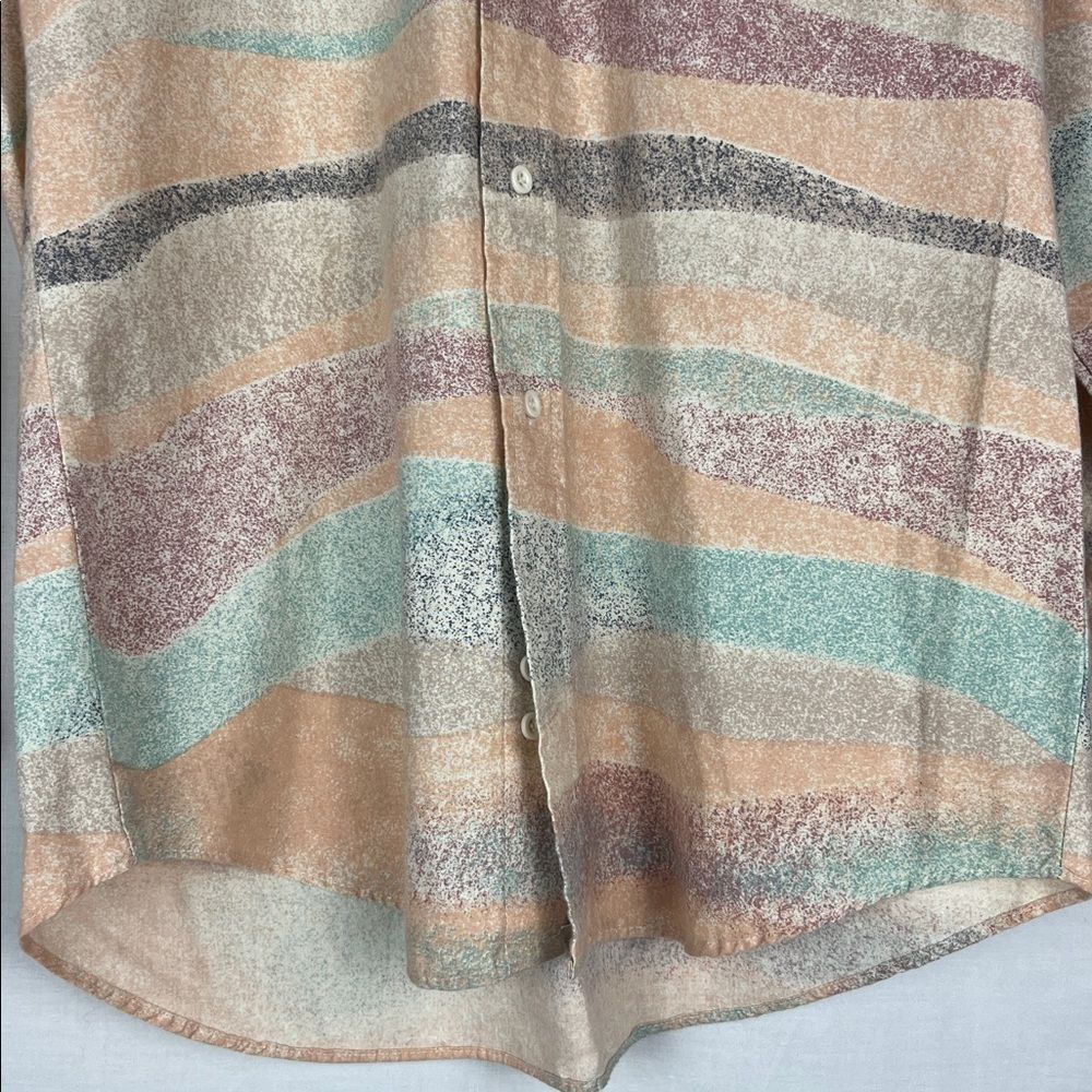 Vintage 1950s Roper Western Buffalo Hunting Pastel Button Down Shirt Men's M - Picture 2 of 11